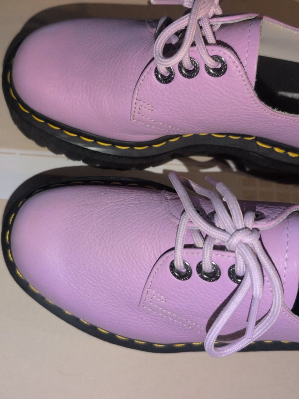 Doc Martens 30612 platform lace up leather oxford shoes lavender NWOB sz 7 - Picture 2 of 7